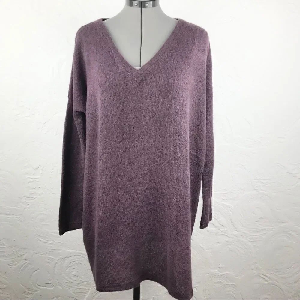 Piko Dark Purple Soft oversized Tunic Sweater